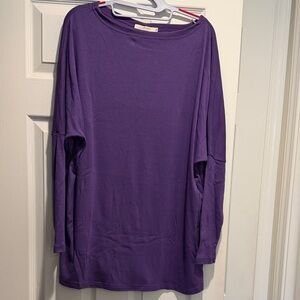 Elegant Purple Long Sleeve Women's Top